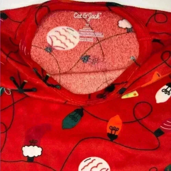 Cat & Jack Girls Christmas Pajama Set Fleece Size 12 NWOT - Picture 4 of 7